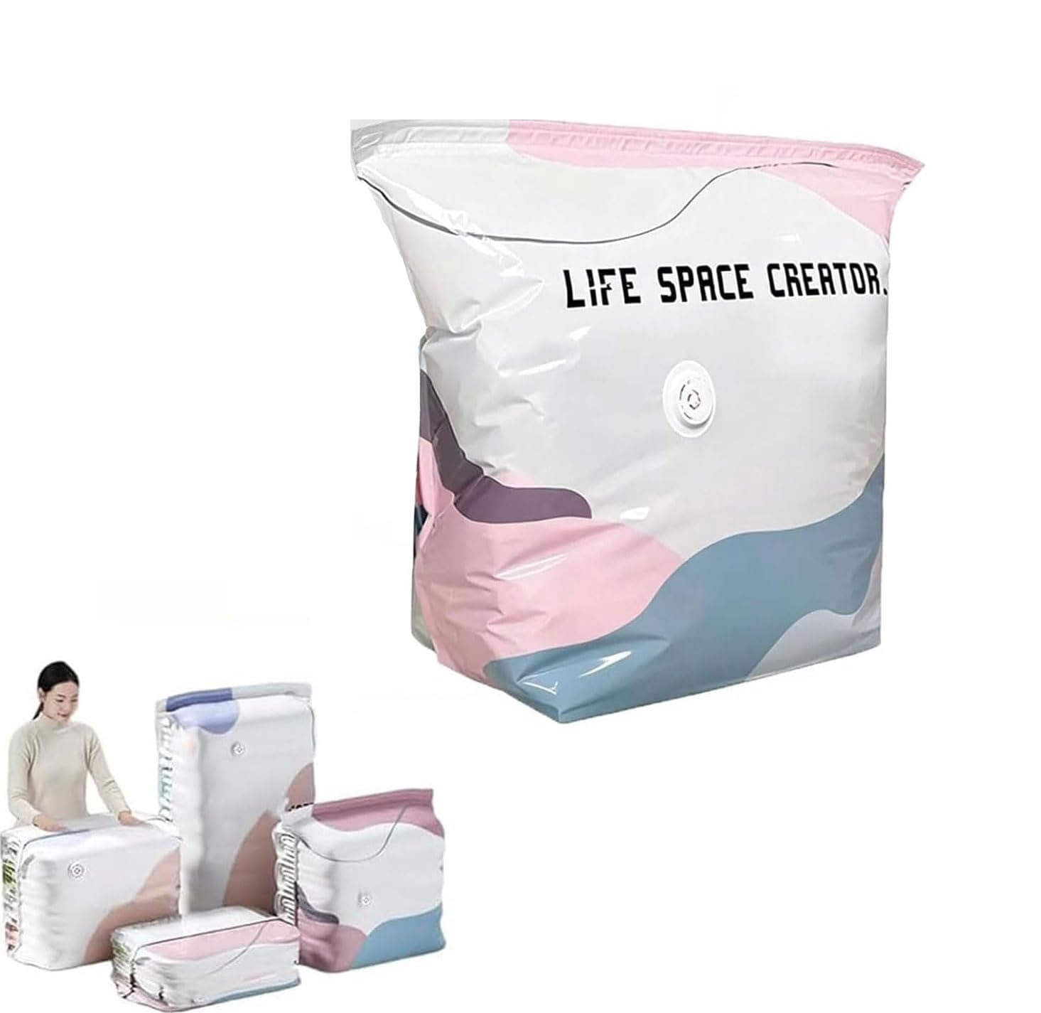 Amketima Vacuum Storage Bags No Pump Space Saver For Blankets ...