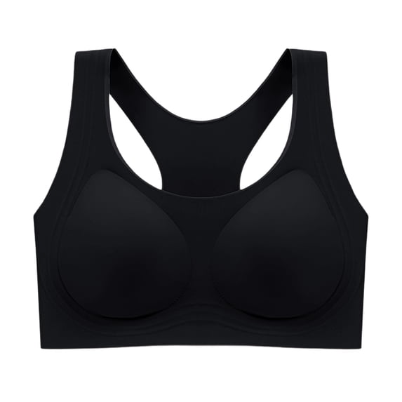 Amkhujs Bras for Women No Underwire Supportive Breathable Soft Everyday Bra Elegant Solid Color Seamless Racerback Bra