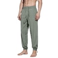 thumbnail image 1 of Amkhujs Mens Casual Pants Breathable Mesh Full Length Taper Jogger Pants Drawstring Elastic Waist Lightweight Sweatpants, 1 of 9