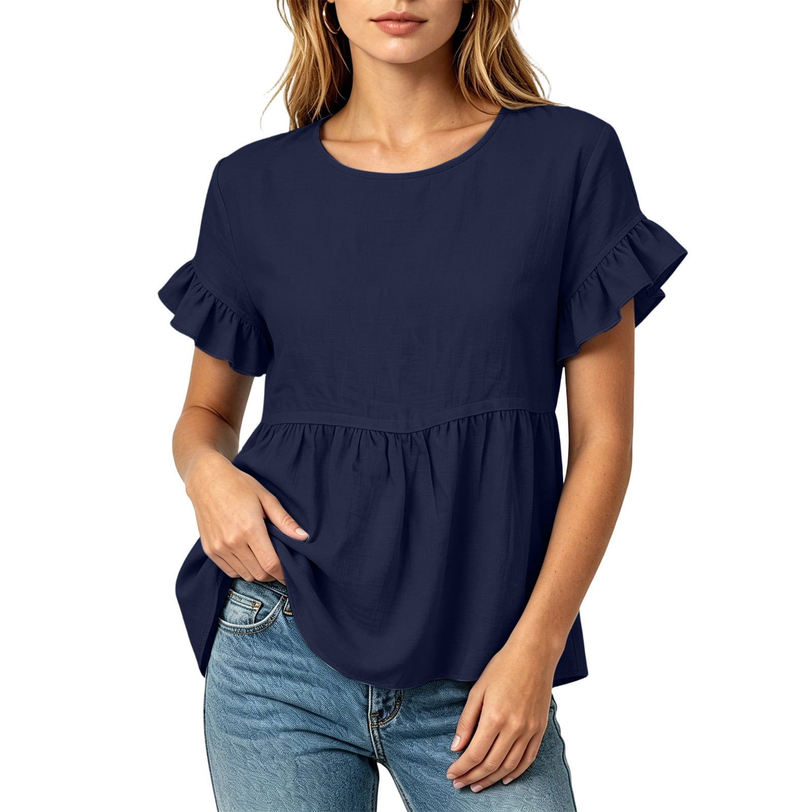 Amkhujs Peplum Tops For Women Summer Cute Ruffle Short Sleeve Tops amkhujs-peplum-tops-for-women-summer-cute-ruffle-short-sleeve-tops