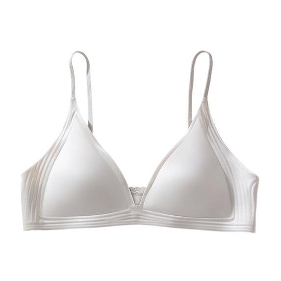 Amkhujs Push Up Bras for Women Breathable Lace Deep V Neck Wireless Bra Adjustable Spaghetti Strap Seamless Bras