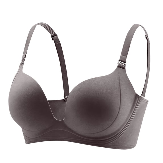 Amkhujs Womens Bras Everyday Breathable Push Up Bra with Removable Lightly Lined Comfortable Deep V Neck Adjustable Straps Wireless Bra