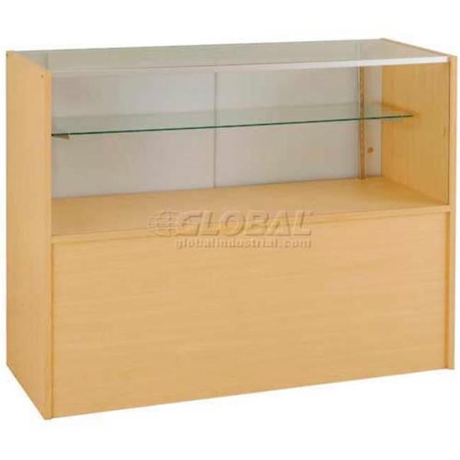 Amko Displays B1224024 4 ft. Half Vision Show Case - Maple - Walmart.com