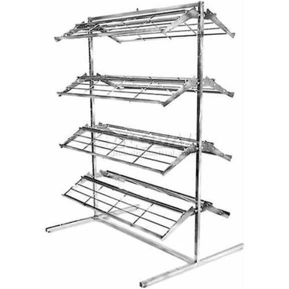 Amko Displays B1224155 Folding Shoe Rack for Easy Storage - Chrome - 8 Shelves - Silver