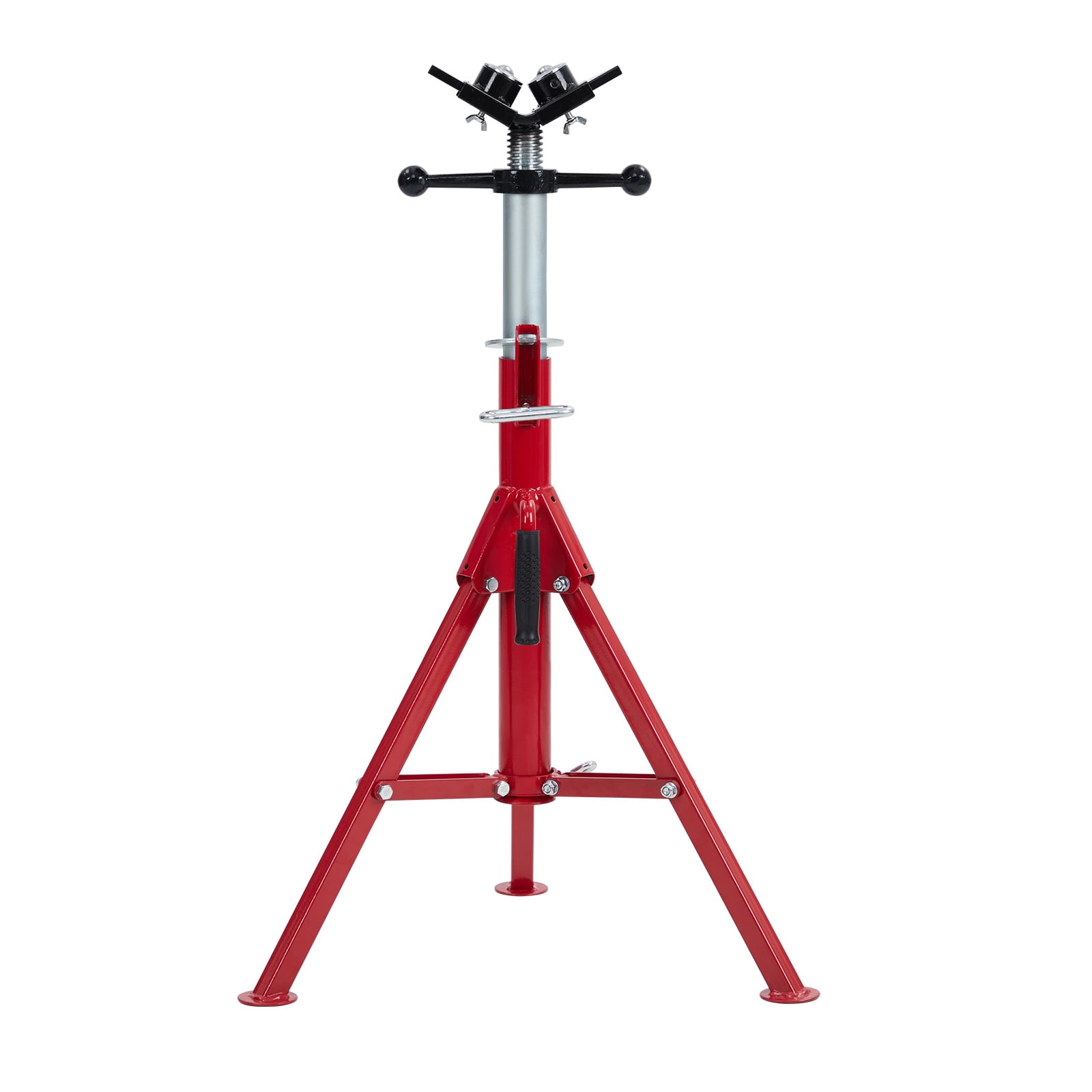 Amkui 2 Balls Transfer V Head Pipe Stand 2500 LBS, Pipe Jack Stands Adjustable Height, Portable Pipe Stands, Heavy-Duty Steel Jack Stand,Secure Stability