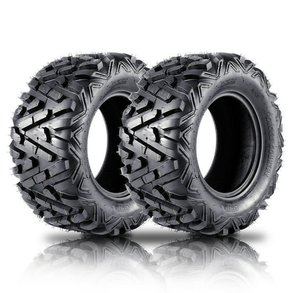 Amkui 24x8-12 All-Terrain Tires Set of 2, Mud Sand Off - Road Tire 25x10-12 ATV Tires, 12 Rim ATV/UTV Tires, 4/6PR All Mud Trail Tires, Tubeless, 2 Pack
