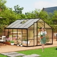 thumbnail image 1 of Amkui Aluminum Large Walk-in Greenhouse for Outdoors, Sliding Door & Ajustable Roof Vent, Polycarbonate Green Houses for Outside Garden,Backyard,Patio,Lawn, 1 of 11