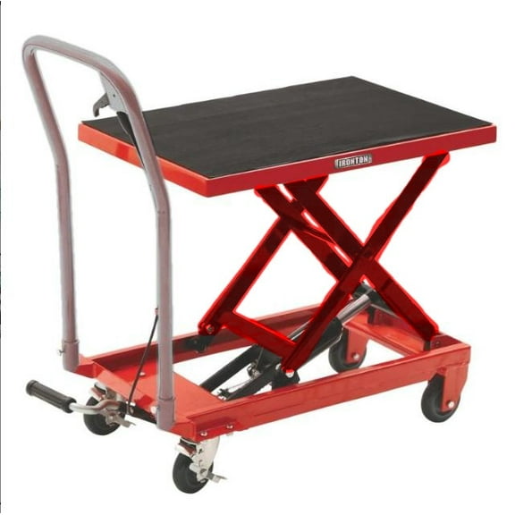 Amkui Hydraulic Lift Table Cart, 300/500/1100 lbs Capacity 28.5" Lifting Height, Manual Single Scissor Lift Table with Wheels & Non-Slip Pad for Handling