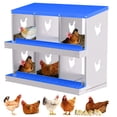 thumbnail image 1 of Amkui Laying Hen Nesting Boxes for Chickens, 6/8/10 Compartment Metal Chicken Egg Laying Box with Protective Rollout Egg Collection Lids for Chicken Coop,Easy to Clean, 1 of 7