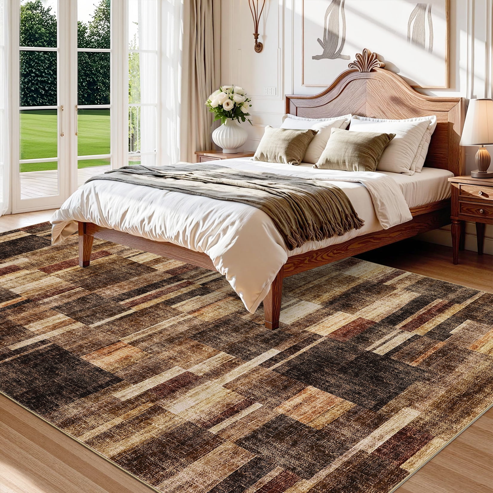 Amkui Washable Rug 9x12 Area Rugs for Living Room Modern Geometric ...
