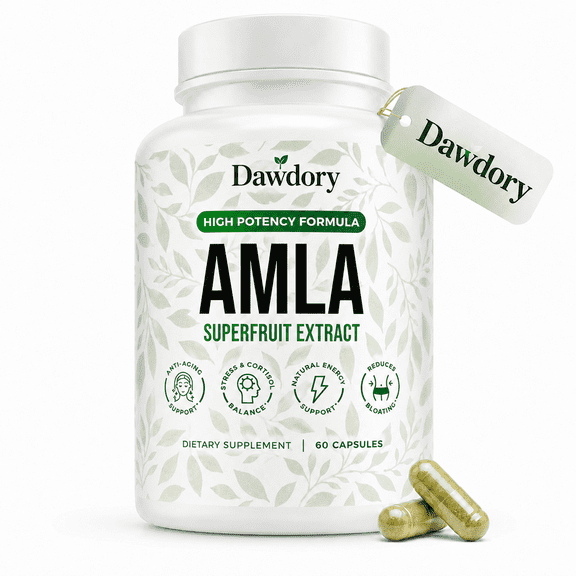 Amla Capsules 1000mg, Indian Gooseberry Amla Fruit Powder Supplement, Amalaki Botanical, Antioxidant & Digestive Comfort Support, Vegan, 60 Capsules