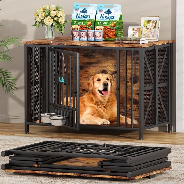 Amlancher 41" Assembly-Free Dog Crate Furniture for Large Dogs ...
