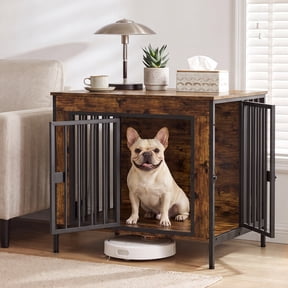 Amlancher Dog Crate Furniture for Small Dogs, 28inch Wood Dog Kennel Furniture, Rustic Brown