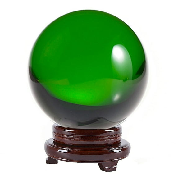 Amlong Crystal 5" (130mm) Crystal Ball with Wood Stand