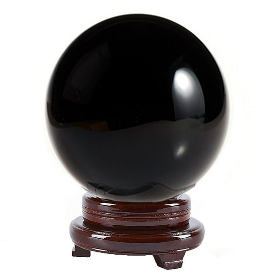 Amlong Crystal 5" (130mm) Crystal Ball with Wood Stand