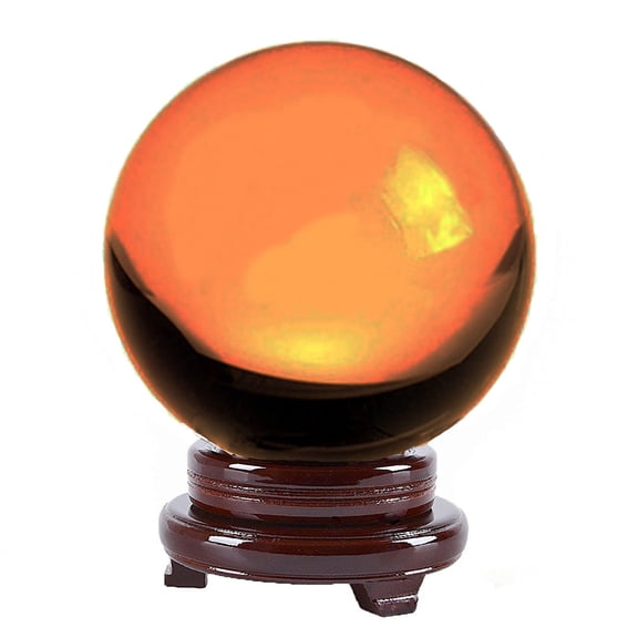 Amlong Crystal 8" (200mm) Crystal Ball with Wood Stand