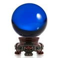 thumbnail image 1 of Amlong Crystal Blue 3 in. (80mm) Crystal Ball with Redwood Lion Stand, 1 of 2