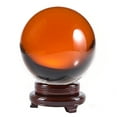 thumbnail image 1 of Amlong Crystal Meditation Divnation Sphere Feng Shui Crystal Ball, Lensball, Decorative Ball with Wooden Stand and Gift Box, Amber, 2 inch (50mm) Diameter, 1 of 2