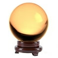 thumbnail image 1 of Amlong Crystal Meditation Divnation Sphere Feng Shui Crystal Ball, Lensball, Decorative Ball with Wooden Stand and Gift Box, Yellow, 2 inch (50mm) Diameter, 1 of 2
