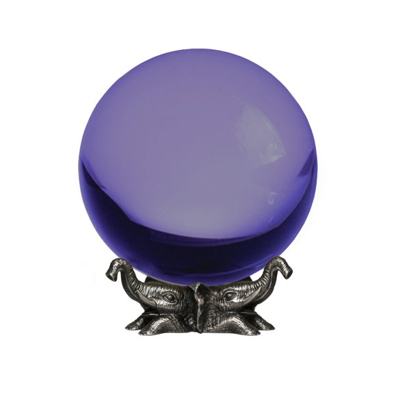 Amlong Crystal Purple 8 in. (200mm) Crystal Ball with Elephant Stand