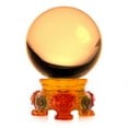 thumbnail image 1 of Amlong Crystal Yellow 3 in. (80mm) Crystal Ball with Rainbow Lion Stand, 1 of 2