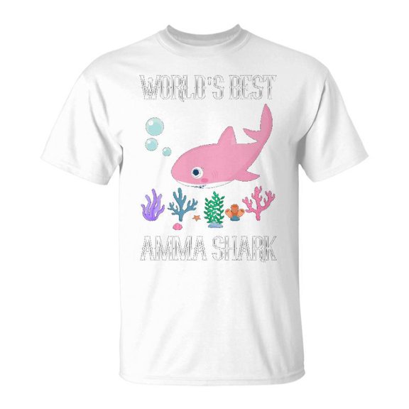 Amma Grandma Gift Worlds Best Amma Shark Unisex Jersey Crewneck Tshirt