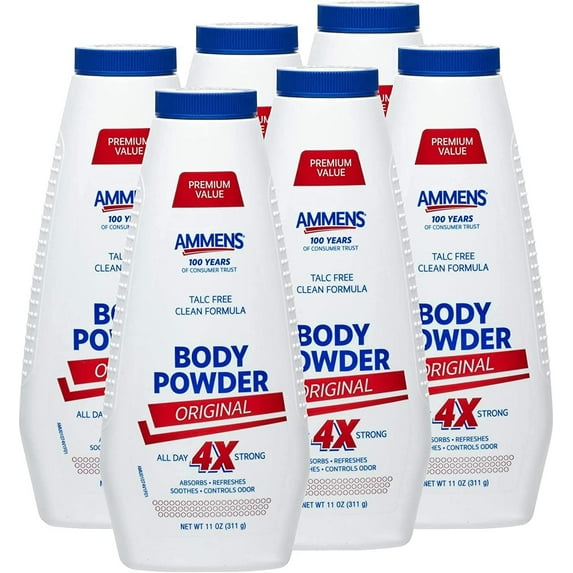 Ammen's Original Body Powder, 11 oz., Pack of 6