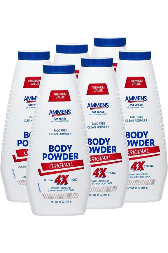Ammen's Original Body Powder, 11 oz., Pack of 6