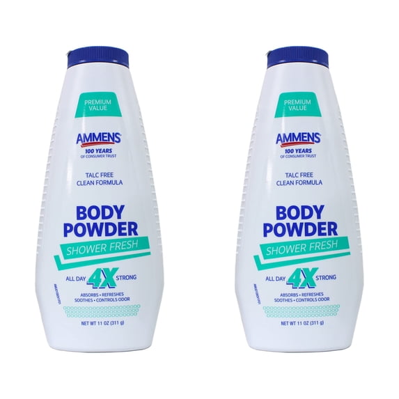 Ammens Powder, Shower Fresh 11oz (Pack of 2)