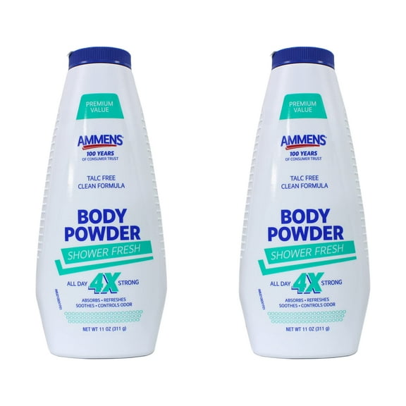 Ammens Powder, Shower Fresh 11oz (Pack of 2)