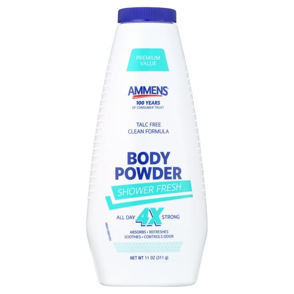 Ammens Shower Fresh Talc Free Powder 11 oz. Bottle