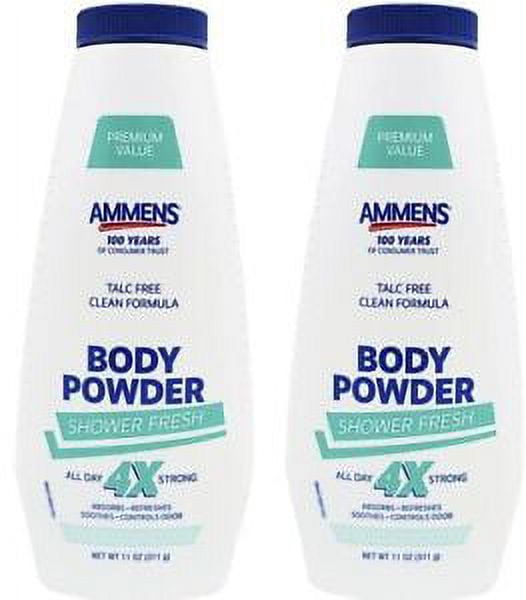 Ammens powder SHOWER FRESH 11oz ( 2 pack ) green - Walmart.com