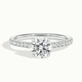 thumbnail image 1 of Ammo Jewel 1.7 Ct Round Cut Diamond Scallop Engagement Ring - Lab-Created Simulated Diamond in 14K White Gold Plated - Pave Set Wedding Ring for Women - Perfect Proposal & Anniversary Gift, 1 of 3