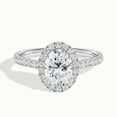 thumbnail image 1 of Ammo Jewel 1.8 Ct Oval Cut Diamond Halo Wedding Ring - Lab-Created Simulated Diamond- 14K White Gold Plated- Prong Setting- Engagement Ring for Women- Perfect for Gifting & Proposals, 1 of 3
