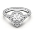 thumbnail image 1 of Ammo Jewel 14K White Gold Plated 2.4 Ct Pear Cut Diamond Halo Engagement Ring - Lab-Created Simulated Diamond - Perfect for Anniversary and Special Occasions - Unique Women's Jewellery Gift, 1 of 3