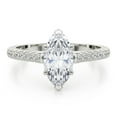 thumbnail image 1 of Ammo Jewel 14K White Gold Plated 2 Ct Marquise Cut Diamond Ring - Solitaire Engagement Ring with Accent Stone - Wedding Diamond Ring for Her - Elegant Proposal Jewelry for Weddings and Anniversary, 1 of 2