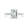 thumbnail image 1 of Ammo Jewel 14K White Gold Plated Emerald Cut Lab-Created Simulated Diamond Hidden Halo Engagement Rings - 2.1 Ct Women's Pave Set Wedding Rings - Perfect Gifts for Her on Special Occasions, 1 of 3