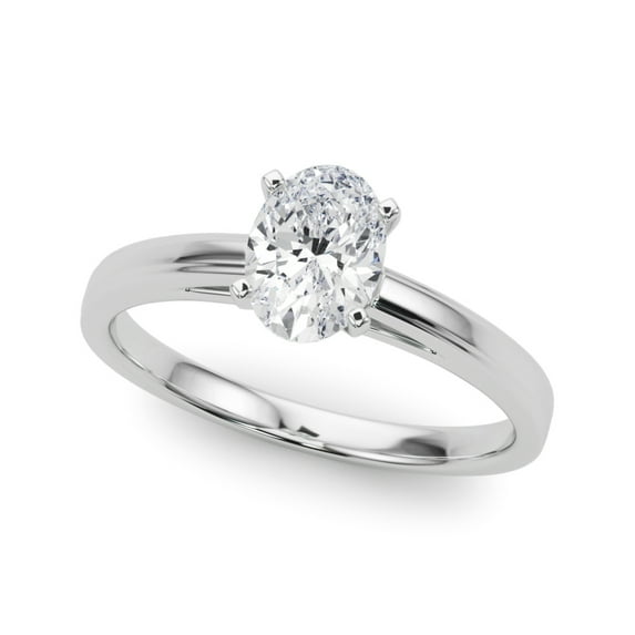 Ammo Jewel 2.2 Ct Oval Cut Lab Created Diamond Engagement Ring - 14K White Gold Plated Rings - Intricate Solitaire Accents Rings - Rings Gift for Women's - Suitable for Weddings and Anniversary
