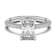 thumbnail image 1 of Ammo Jewel 2.2 Ct Radiant Cut Lab-Created Simulated Diamond Engagement Ring - 14K White Gold Plated Rings - Prong Setting - Perfect for Weddings, Anniversaries, and Gifts for Her - Classic Design, 1 of 3