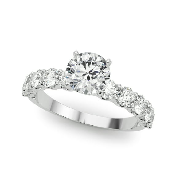 Ammo Jewel 2.2 Ct Round Cut Diamond Engagement Ring - Stunning Wedding Ring - 14K White Gold Plated Ring - Lab Created Simulated Diamond - Perfect Gift for Her on Birthdays, and Special Occasions