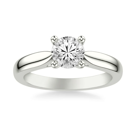 Ammo Jewel 2.2 Ct Round Cut Lab Created Diamond Engagement Ring - 14K White Gold Plated Setting - Intricate Solitaire Accents Ring - Gift for Women's - Perfect for Celebrating Love and Commitment