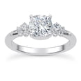 thumbnail image 1 of Ammo Jewel 2.3 Ct Cushion Cut Diamond Engagement Ring - 14K White Gold Plated Cluster Design - Lab Created Diamond Ring - Excellent for Wedding and Special Occasions - A Cherished Keepsake for Her, 1 of 3