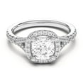 thumbnail image 1 of Ammo Jewel 2.3 Ct Cushion Cut Diamond Engagement Ring - 14K White Gold Plated with Elegant Pavé Setting - Lab-Created Diamond Rings - Perfect Wedding Ring for Women's - Ideal Gift for Proposal, 1 of 3