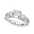 thumbnail image 1 of Ammo Jewel 2.3 Ct Cushion Diamond Engagement Rings - Lab-Created Simulated Diamond Rings - 14K White Gold Plated Rings - Perfect for Proposals, Anniversary and Special Celebrations, 1 of 2