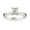 thumbnail image 1 of Ammo Jewel 2.3 Ct Emerald Cut Lab Created Diamond Engagement Ring - 14K White Gold Plated Rings for Her - Intricate Solitaire Flourishes - Perfect for Celebrating Eternal Devotion, 1 of 3
