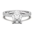 thumbnail image 1 of Ammo Jewel 2.3 Ct Oval Cut Diamond Engagement Ring - Solitaire with Accents and Prong Setting Rings - Lab-Created Simulated Diamond Rings - 14K White Gold Plated Ring for Engagement Gifts, 1 of 3