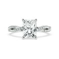 thumbnail image 1 of Ammo Jewel 2.3 Ct Radiant Cut Diamond Split Shank Engagement Ring - Lab-Created Simulated Diamond Rings - 14K White Gold Plated Rings - Infinity Design Rings - Perfect Wedding Ring for Women's, 1 of 3