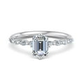 thumbnail image 1 of Ammo Jewel 2.3Ct Emerald Cut Lab Created Diamond Solitaire Ring - Beautifully Designed in 14K White Gold Plated Ring - Elegant Wedding Ring for Women - Perfect for Love and Commitment Celebrations, 1 of 2