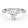 Ammo Jewel 2 Ct Pear Cut Diamond Rings for Gifts 14K White Gold Over