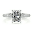 thumbnail image 1 of Ammo Jewel Dazzling 1.9 Ct Radiant Cut Hidden Halo Eternity Band Diamond Ring for Her - Featuring Luxurious Lab-Created Simulated Diamond in 14K White Gold Plated - Ideal for Special Celebration, 1 of 3